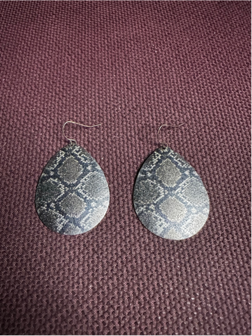 Plunder Silver and Black Teardrop Earrings